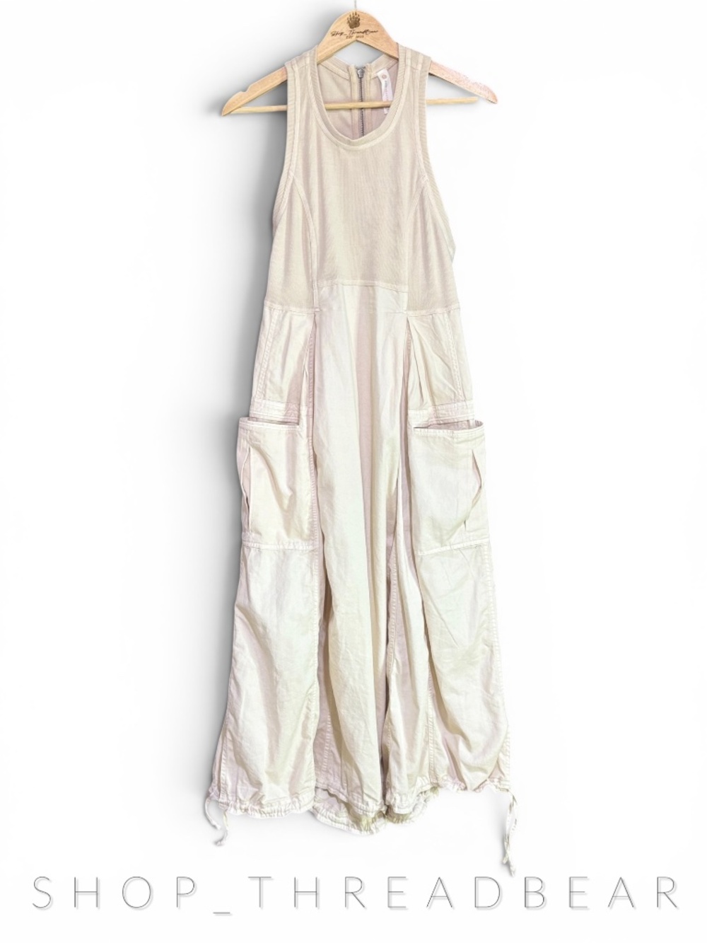 EUC. {Daily Practice · Anthro} Nude < Sky High > Racerback Midi Dress | Small - Picture 4 of 16